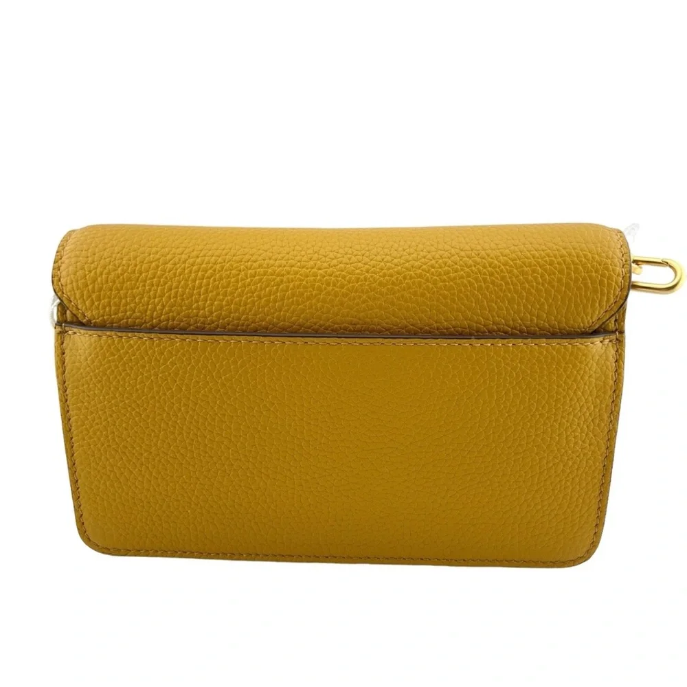 Tory Burch Britten Convertible Crossbody Mini Purse NWT Golden Curry Leather